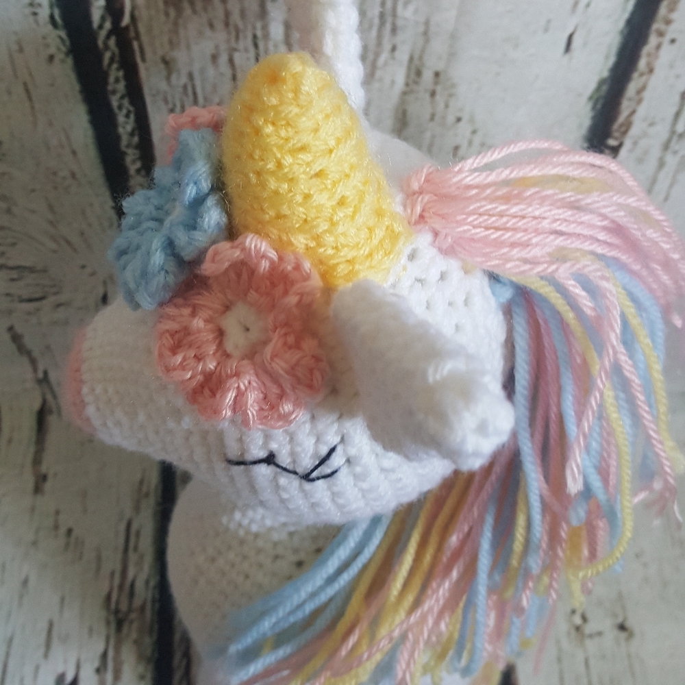 Crochet White Unicorn Amigurumi/Doll - Picture 3 of 8
